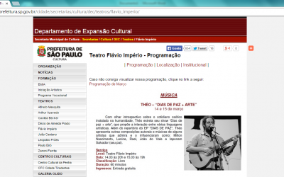 Show “DIAS DE PAZ + ARTE” na programação cultural da Prefeitura de São Paulo